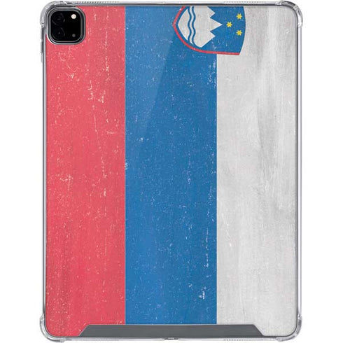 Slovenia Flag Distressed iPad Pro 12.9in (2020) Clear Case