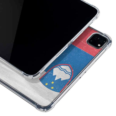 Slovenia Flag Distressed iPad Pro 12.9in (2020) Clear Case