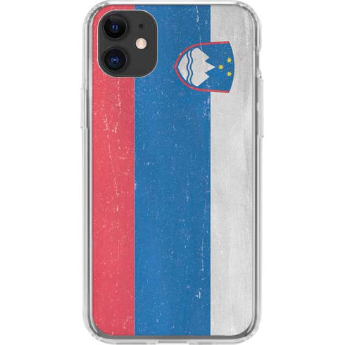 Slovenia Flag Distressed iPhone 11 Clear Case