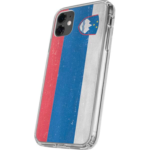 Slovenia Flag Distressed iPhone 11 Clear Case