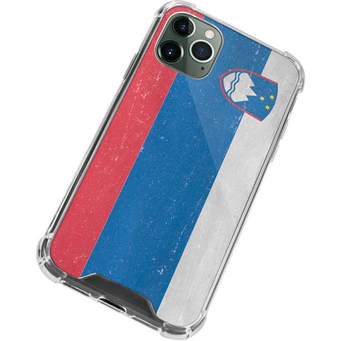 Slovenia Flag Distressed iPhone 11 Pro Max Clear Case