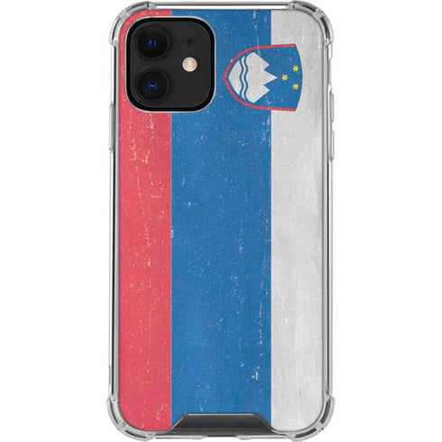 Slovenia Flag Distressed iPhone 12 Clear Case