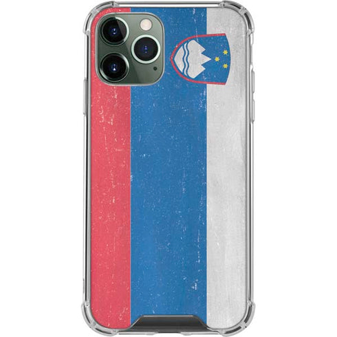 Slovenia Flag Distressed iPhone 12 Pro Clear Case