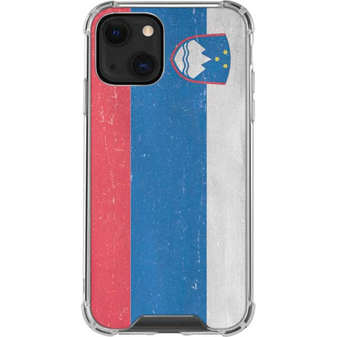 Slovenia Flag Distressed iPhone 13 Mini Clear Case