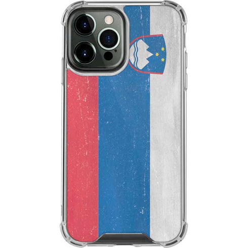 Slovenia Flag Distressed iPhone 13 Pro Max Clear Case