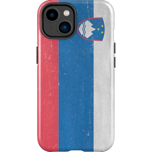 Slovenia Flag Distressed iPhone 15 Plus Impact Case