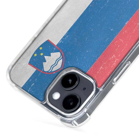 Slovenia Flag Distressed iPhone 15 MagSafe Case