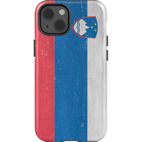 Slovenia Flag Distressed iPhone 15 Impact Case