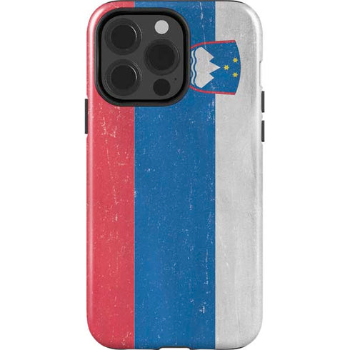 Slovenia Flag Distressed iPhone 14 Pro Impact Case