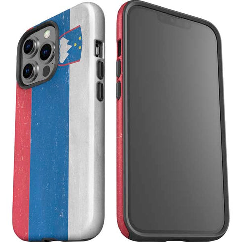 Slovenia Flag Distressed iPhone 15 Pro Impact Case