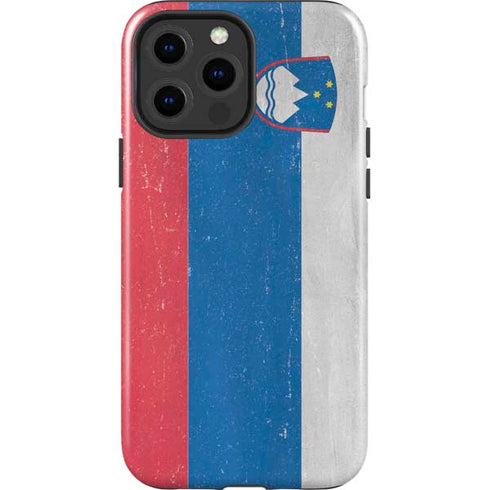 Slovenia Flag Distressed iPhone 15 Pro Max Impact Case
