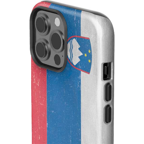 Slovenia Flag Distressed iPhone 14 Pro Max Impact Case