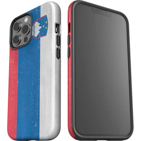 Slovenia Flag Distressed iPhone 15 Pro Max Impact Case
