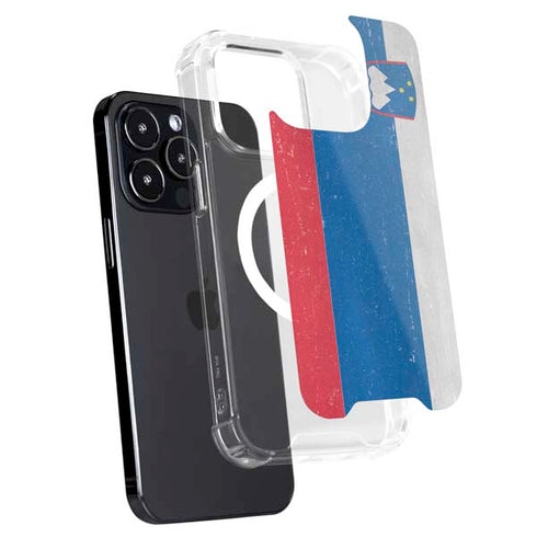Slovenia Flag Distressed iPhone 14 Pro Max MagSafe Case