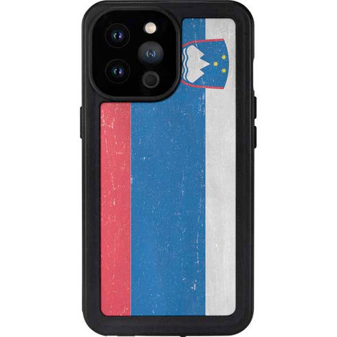 Slovenia Flag Distressed iPhone 14 Pro Max Waterproof Case