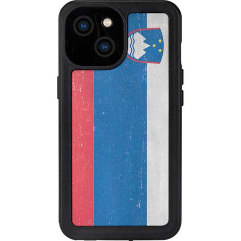 Slovenia Flag Distressed iPhone 15 Waterproof Case