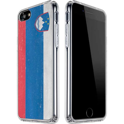 Slovenia Flag Distressed iPhone SE (2nd & 3rd Gen) Clear Case