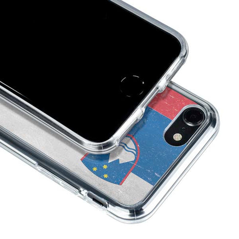 Slovenia Flag Distressed iPhone SE (2nd & 3rd Gen) Clear Case
