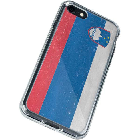 Slovenia Flag Distressed iPhone SE (2nd & 3rd Gen) Clear Case