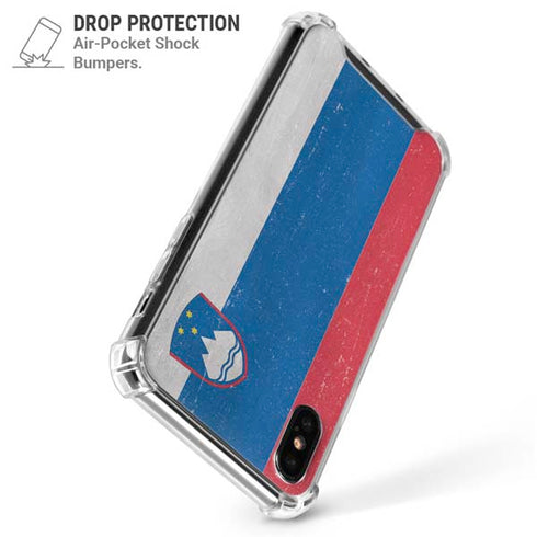 Slovenia Flag Distressed iPhone XS Max Clear Case