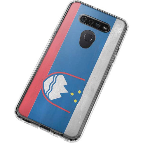 Slovenia Flag Distressed LG K51/Q51 Clear Case