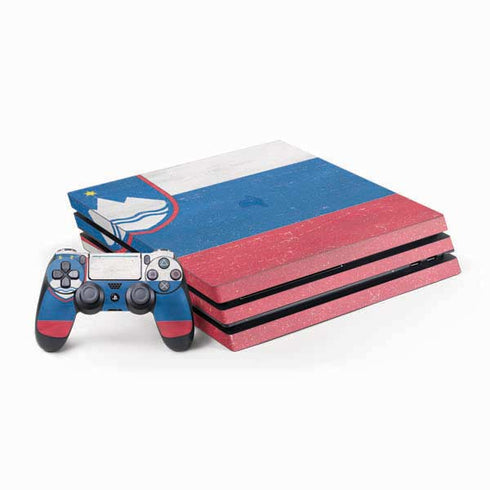 Slovenia Flag Distressed PS4 Pro Bundle Skin