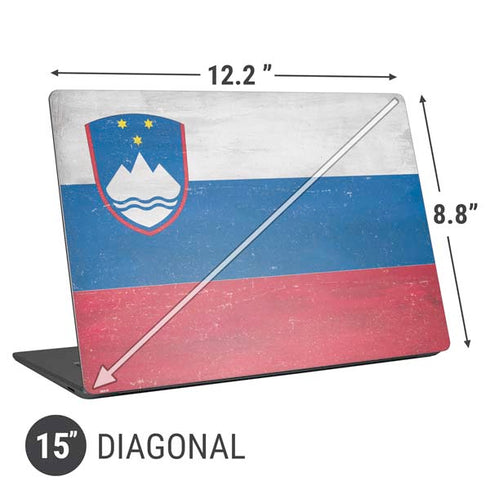 Slovenia Flag Distressed Universal Laptop 15in (12.2 x 8.8in) Skin
