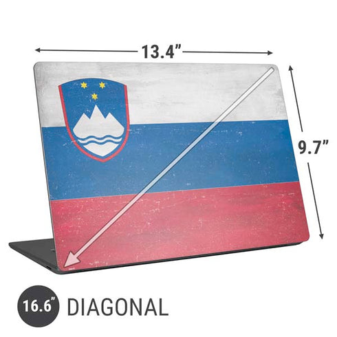 Slovenia Flag Distressed Universal Laptop 16.6in (13.4 x 9.7in) Skin