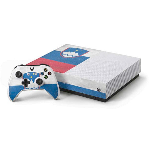 Slovenia Flag Distressed Xbox One S All-Digital Edition Bundle Skin