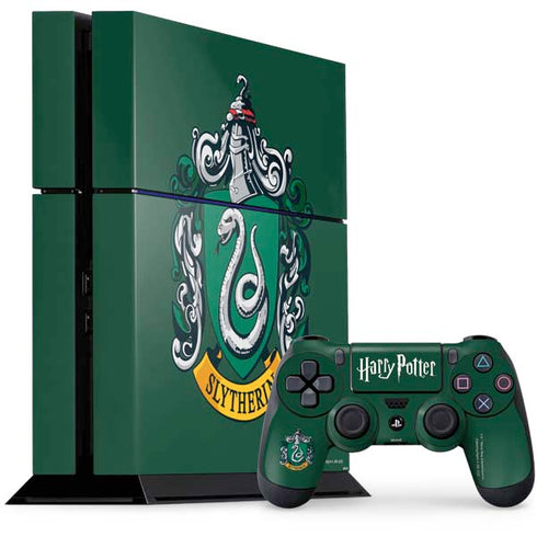 Wizarding World Harry Potter Slytherin House Crest PS4 Console and Controller Bundle Skin