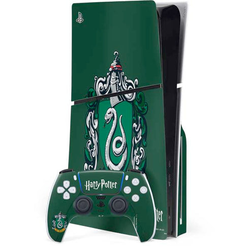 Wizarding World Harry Potter Slytherin House Crest PS5 Slim Disk Bundle Skin