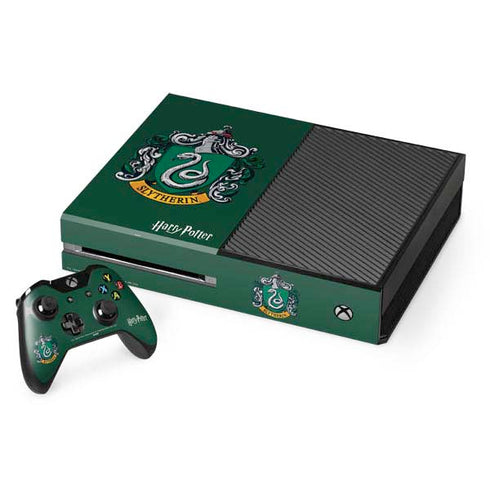Wizarding World Harry Potter Slytherin House Crest Xbox One Console and Controller Bundle Skin