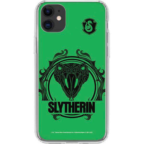 Wizarding Worlds Harry Potter Slytherin Illustration iPhone 11 Clear Case
