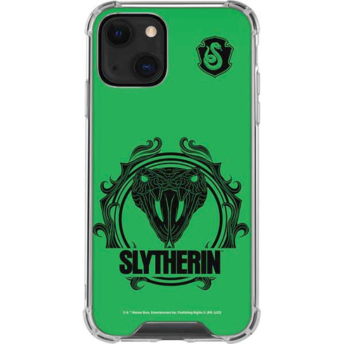 Wizarding Worlds Harry Potter Slytherin Illustration iPhone 14 Clear Case