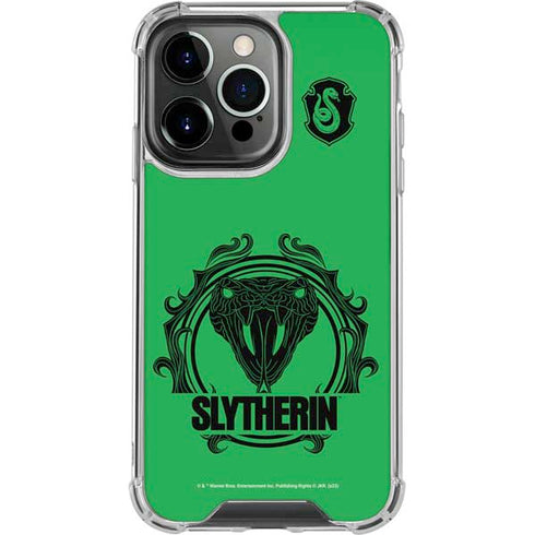 Wizarding Worlds Harry Potter Slytherin Illustration iPhone 14 Pro Clear Case