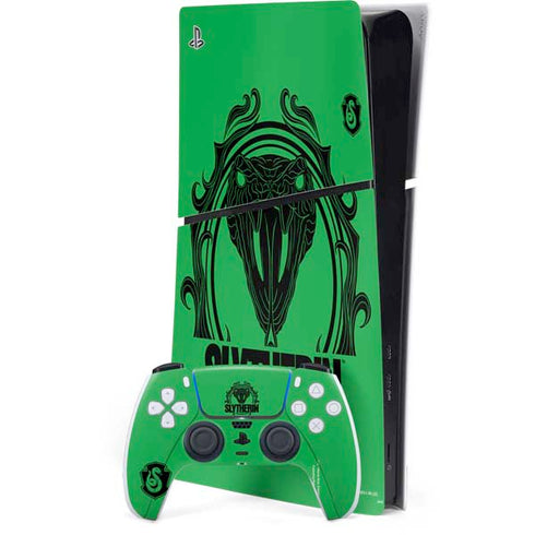 Wizarding Worlds Harry Potter Slytherin Illustration PS5 Slim Digital Edition Bundle Skin
