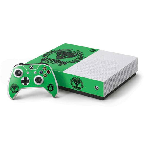 Wizarding Worlds Harry Potter Slytherin Illustration Xbox One S All-Digital Edition Bundle Skin