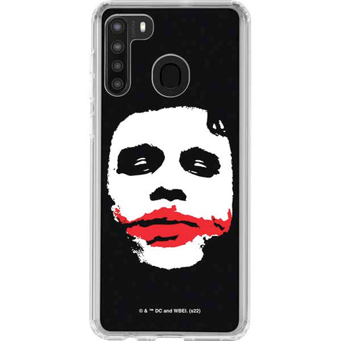 The Dark Knight Smeared Joker Galaxy A21 Clear Case
