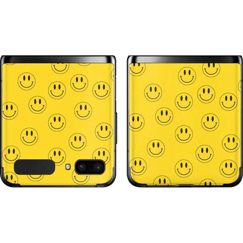 Happy Face Pattern Galaxy Z Flip Skin