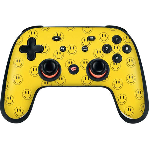 Happy Face Pattern Google Stadia Controller Skin