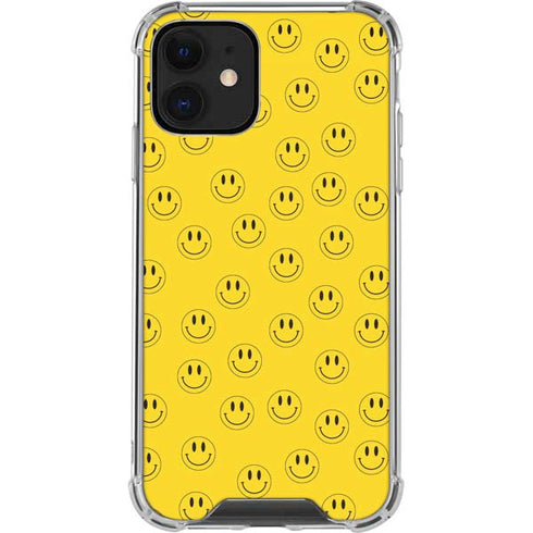 Happy Face Pattern iPhone 12 Clear Case