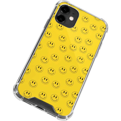 Happy Face Pattern iPhone 12 Clear Case