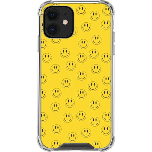 Happy Face Pattern iPhone 12 Mini Clear Case
