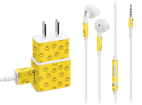 Happy Face Pattern Phone Charger Skin