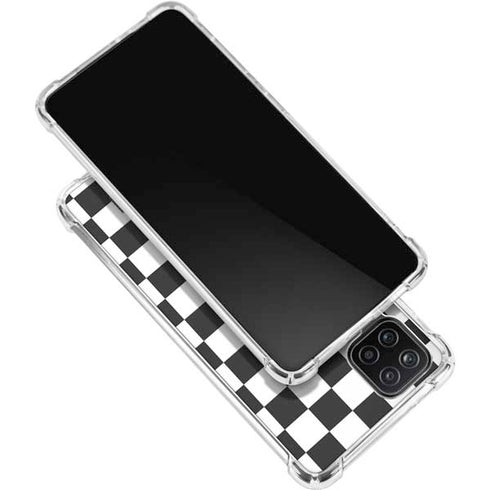 Sneakerhead Checkered Galaxy A12 Clear Case