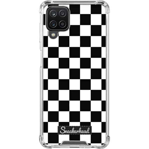 Sneakerhead Checkered Galaxy A12 Clear Case