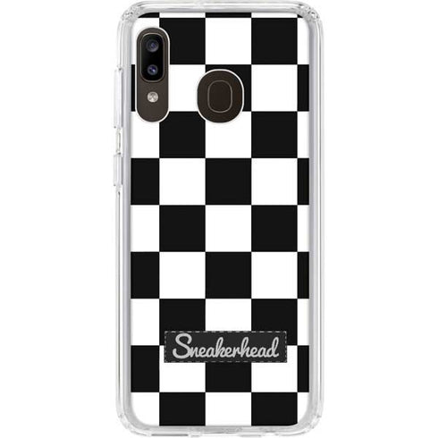 Sneakerhead Checkered Galaxy A20 Clear Case