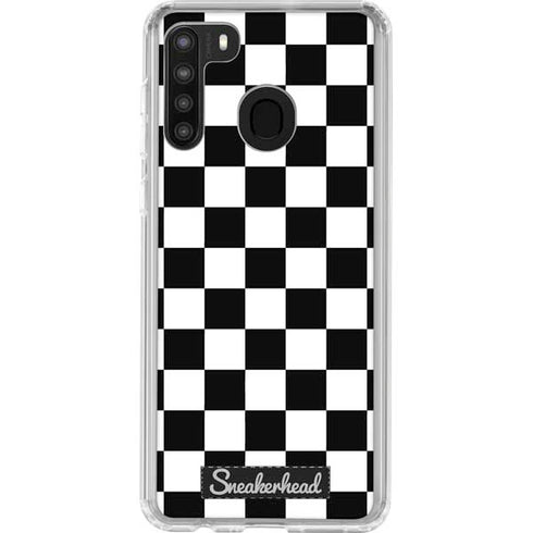 Sneakerhead Checkered Galaxy A21 Clear Case