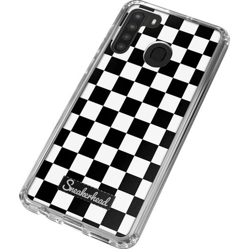 Sneakerhead Checkered Galaxy A21 Clear Case
