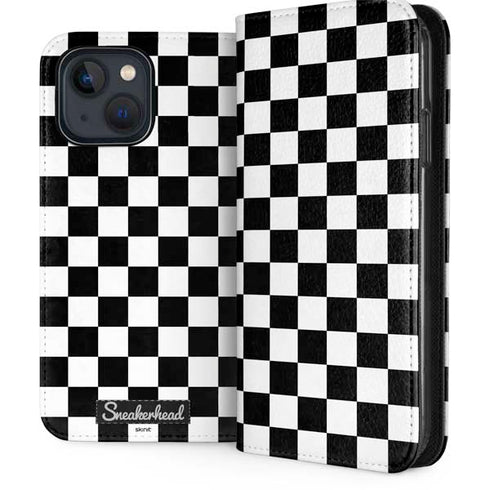 Sneakerhead Checkered iPhone 15 Plus Folio Case